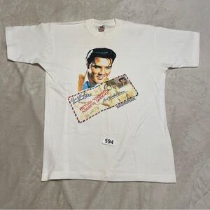 Fruit of the Loom White Elvis Portrait Graphic Tee